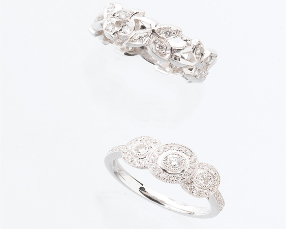 floral wedding ring set