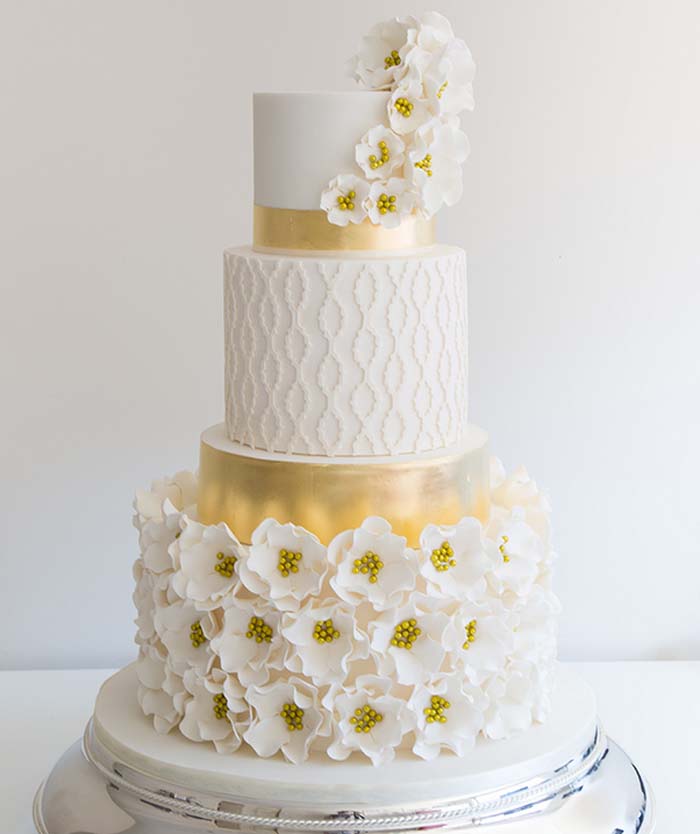 Glistening Golden Wedding Cakes - Modern Wedding