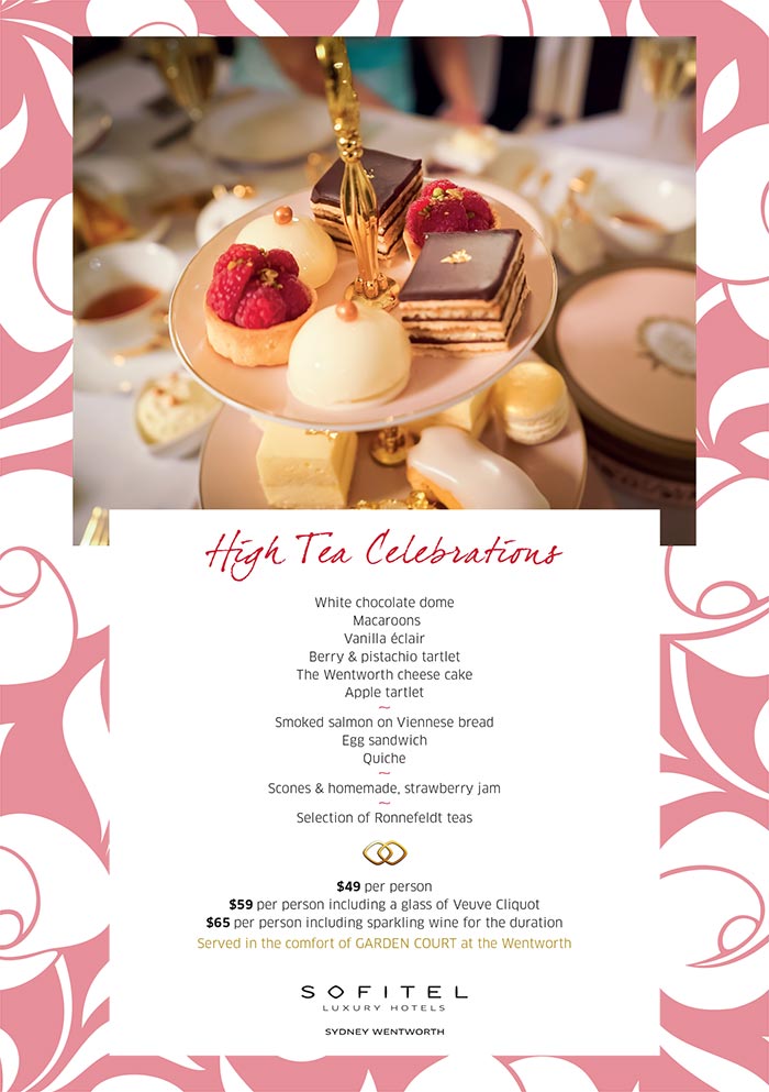 High Tea Celebrations at Sofitel Sydney Modern Wedding