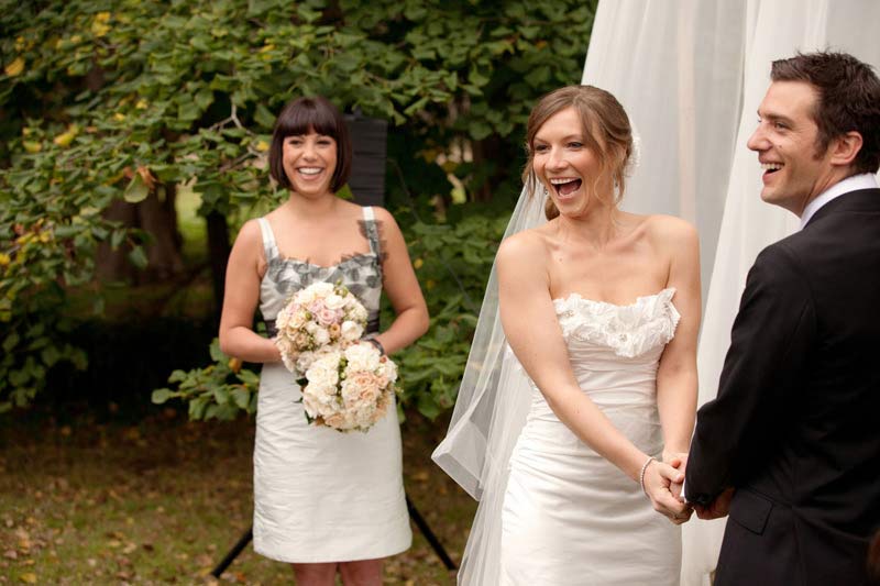Laughing at end of ceremony