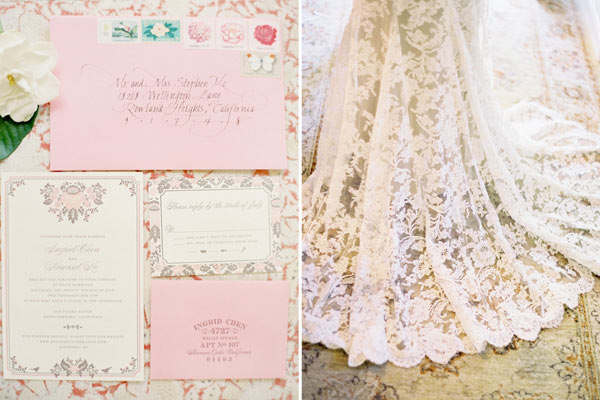 Lace dress and invite