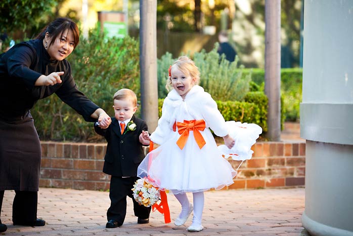 Flower girl and page boy-orange theme