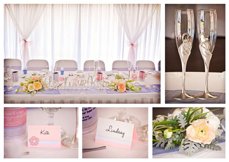 Country style wedding reception with pink