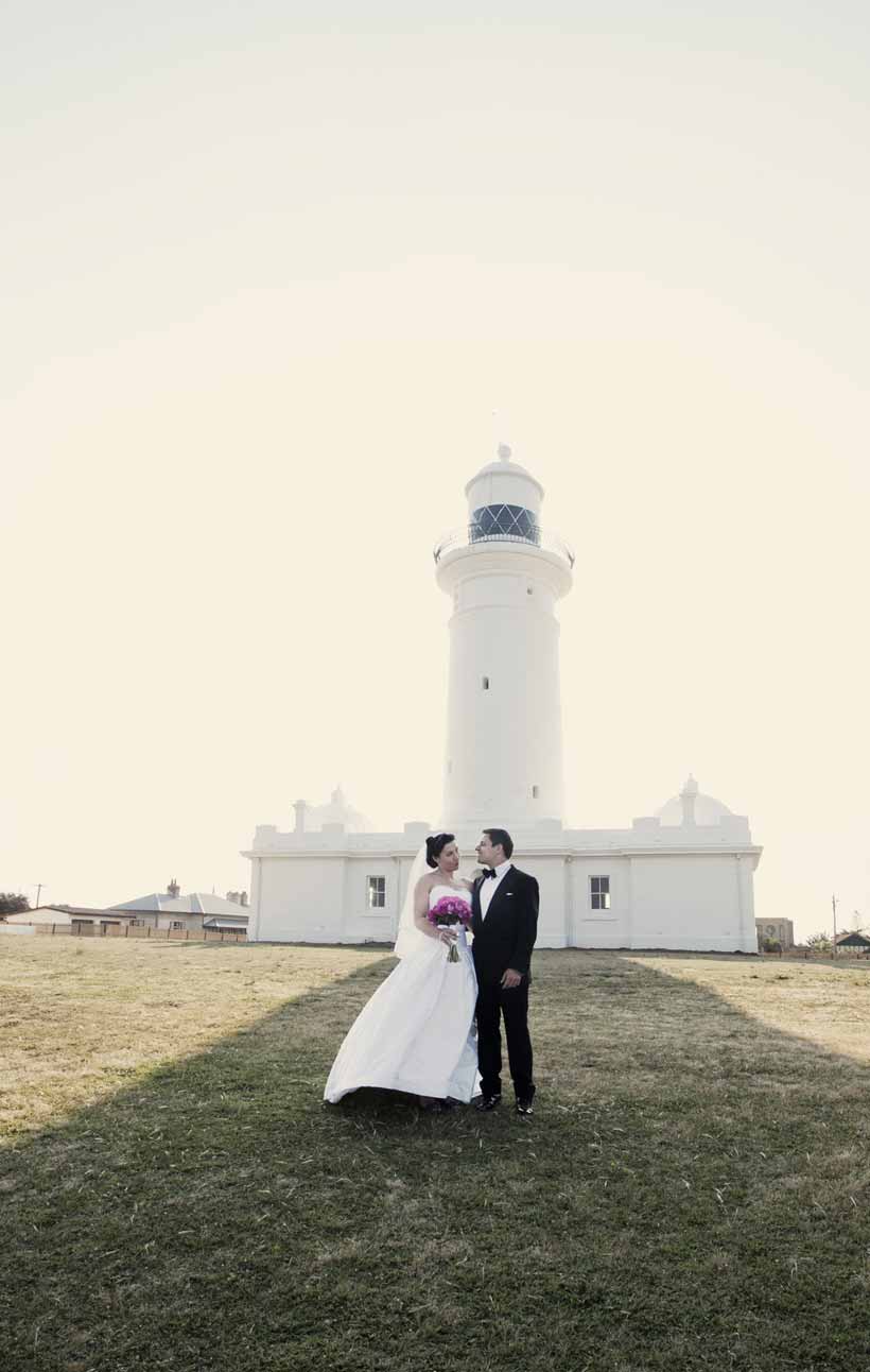 Lighthouse wedding photo