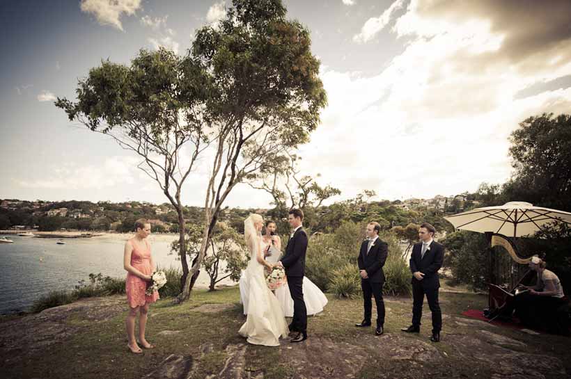Wedding ceremony on cliff