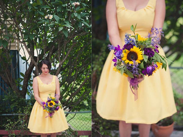 Yellow bridesmaids gown