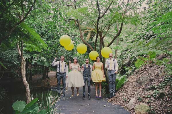 Bridal party shoot with yellow