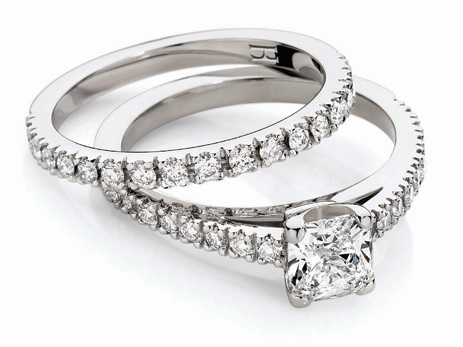 Diamond wedding ring pair