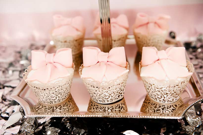 Pink jewelled cupcakes