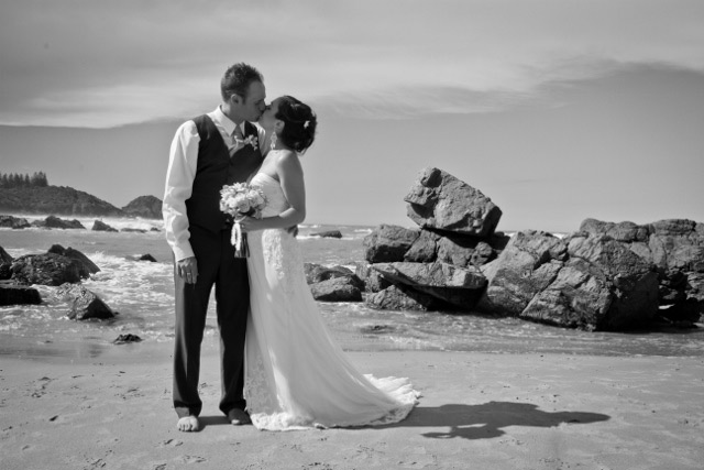 Bride and groom-beach wedding
