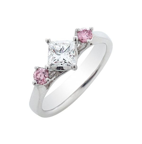 Enagagement ring with pink diamond-Arman's Fine Jewellery