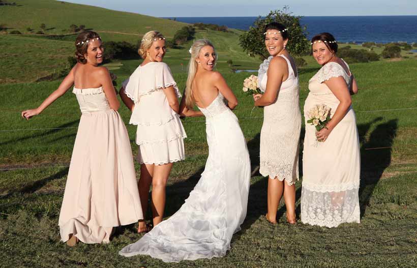 Bridesmaids in lace