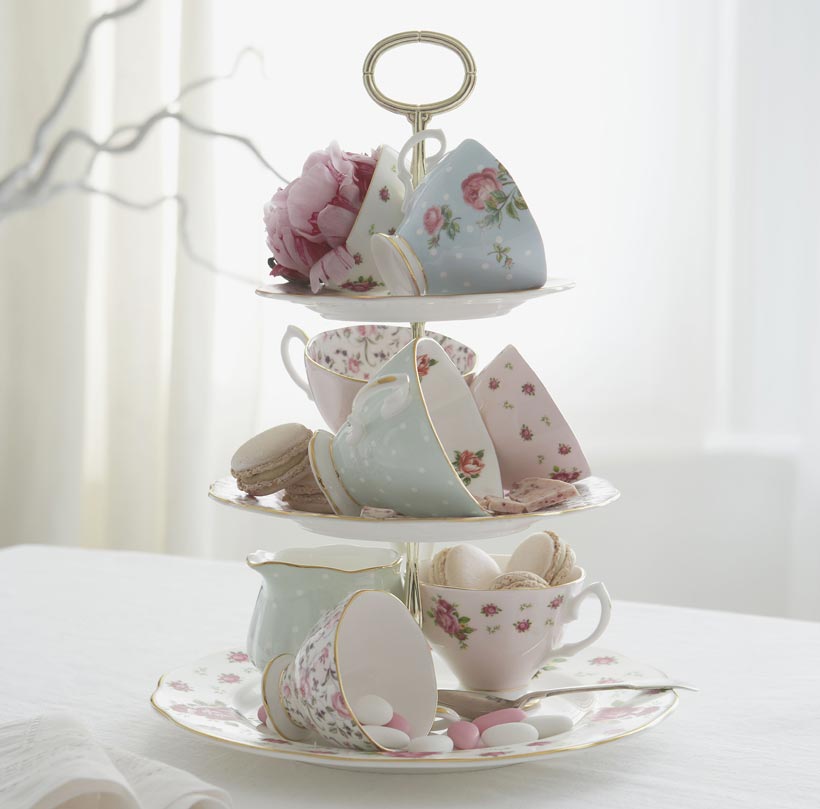 Floral high tea cups