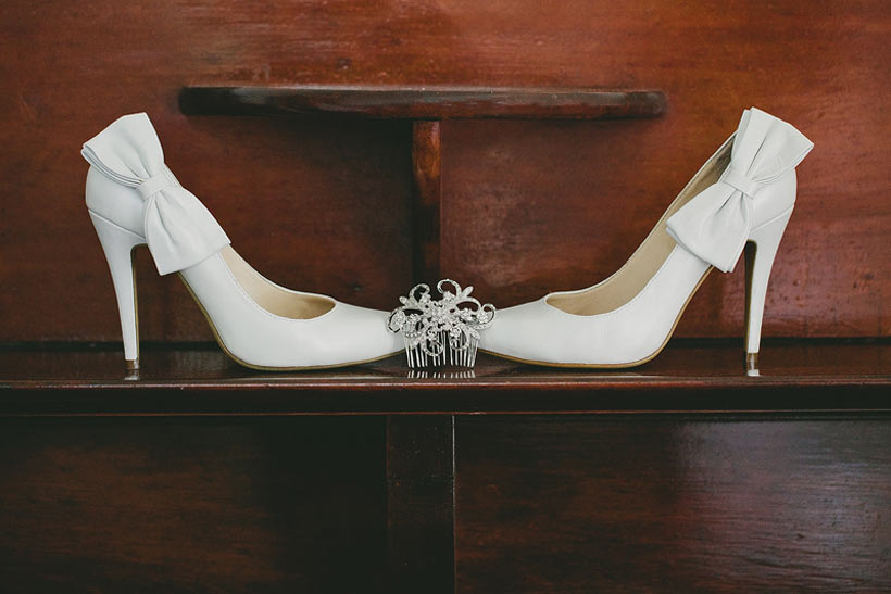Wedding shoes in ivory