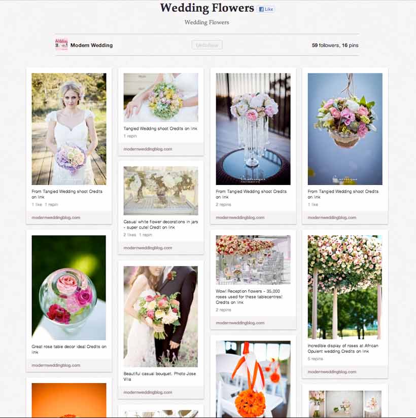 Wedding planning with Pinterest