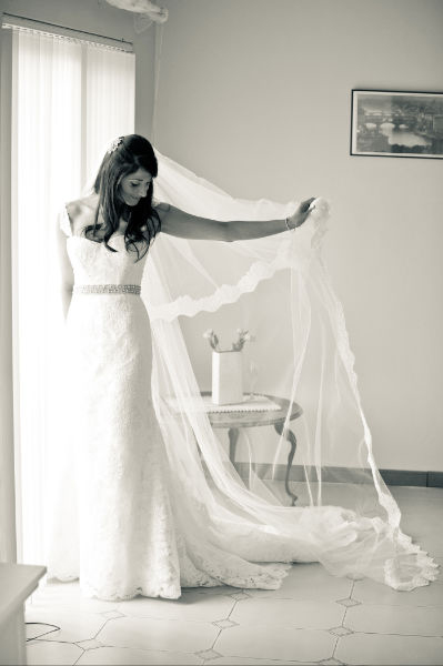 Bride with cathedral veil