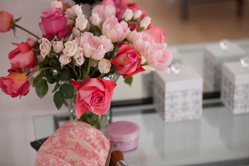 A plethora of pink blooms help set the tone