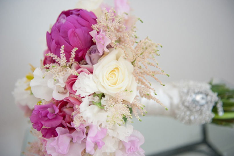 Beautiful pink wedding flowers