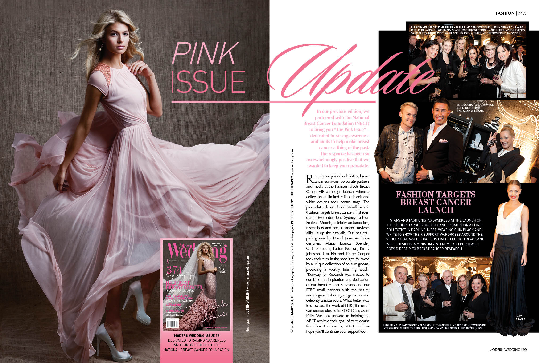 Pink wedding dresses and National Breast Cancer Foundation