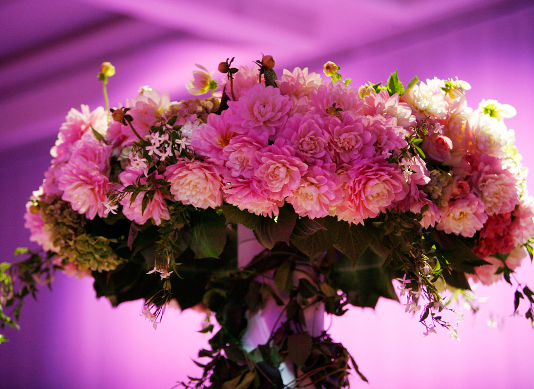 Pink reception flowers