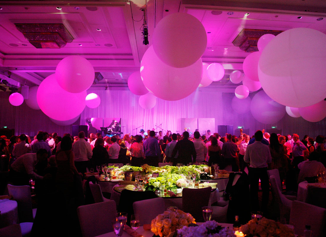 Pink wedding reception - lighting