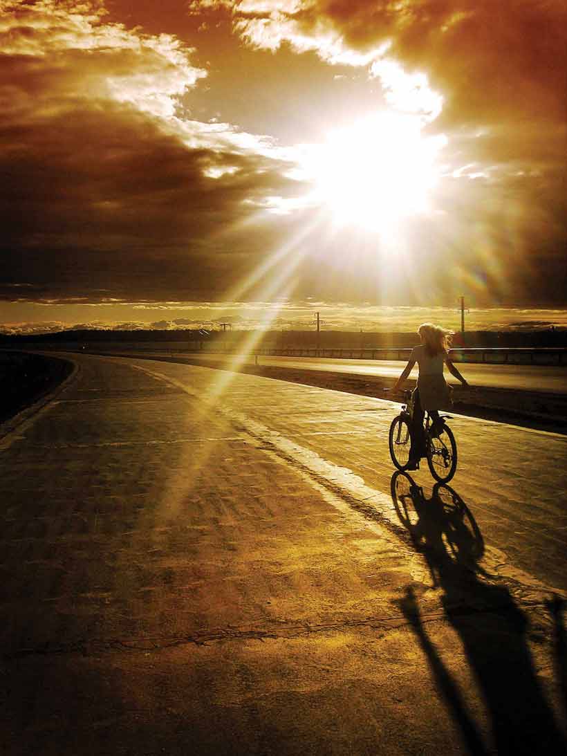 Relax and get fit riding at sunset