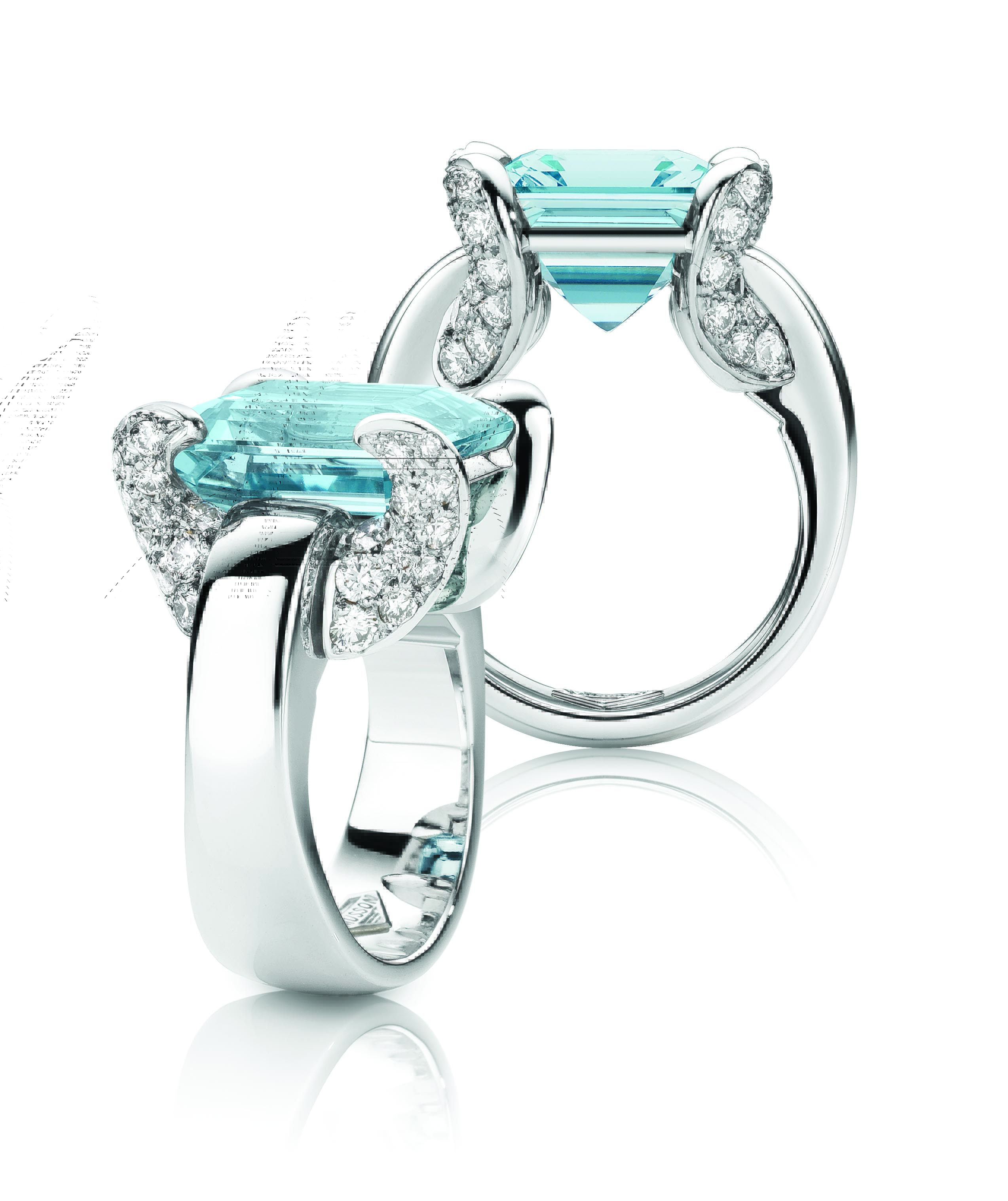 Aqua Marine and diamond rings