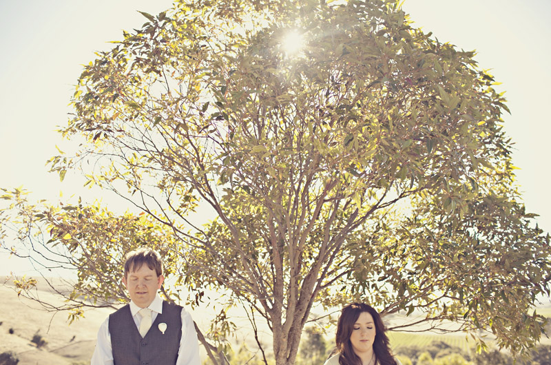 Bride and groom in engagement shoot