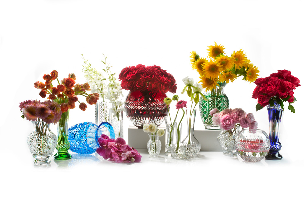 Waterford Crystal coloured vases