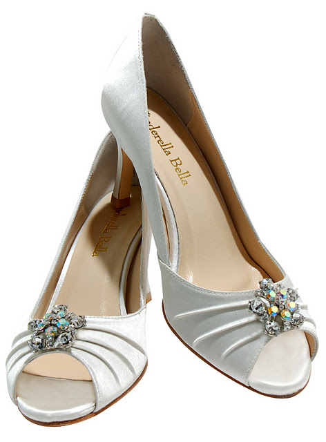 Peep toe wedding shoes