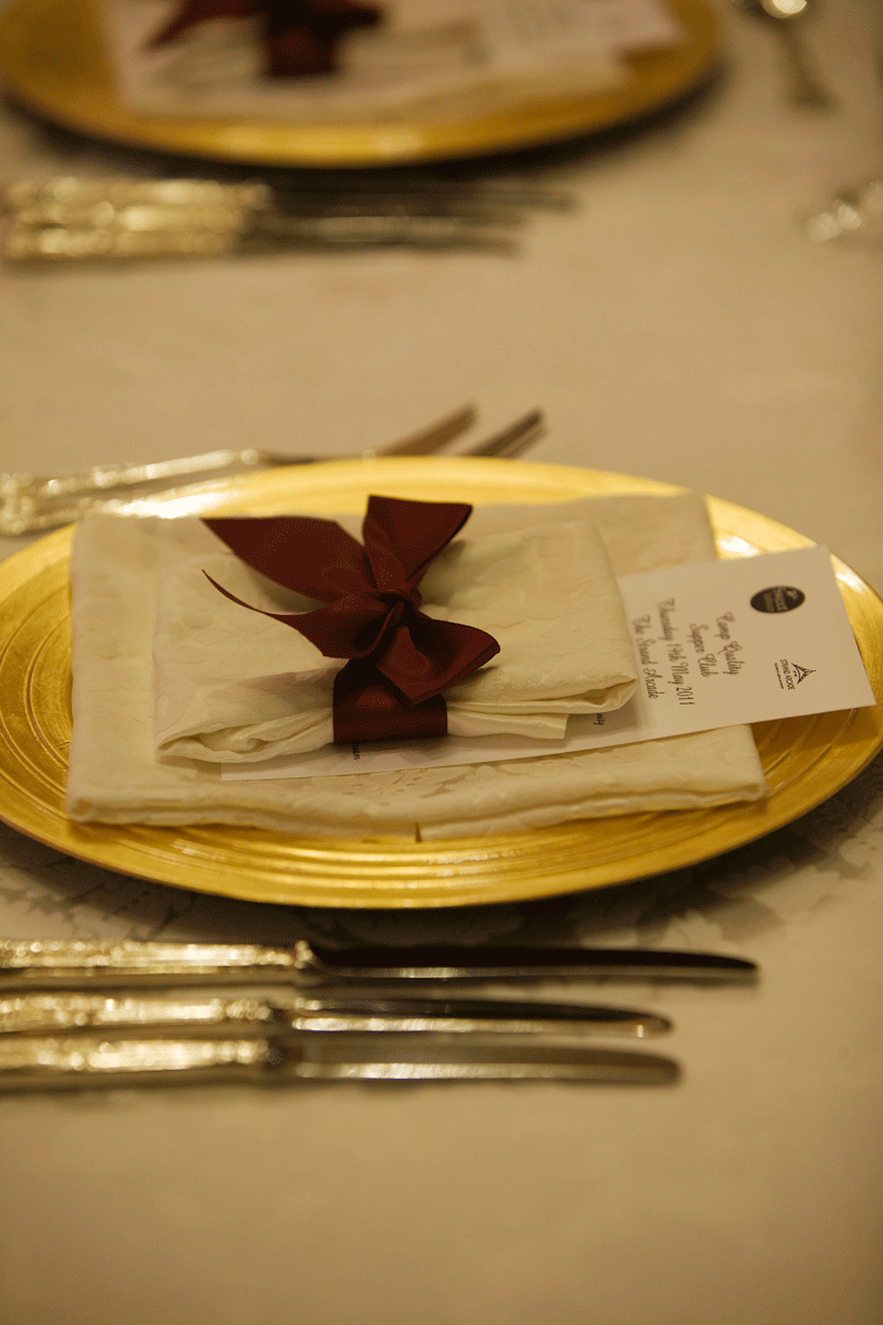 Table decor with menu and plate setting