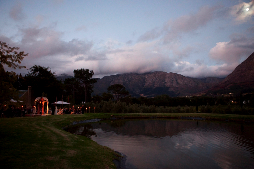 South African wedding at night