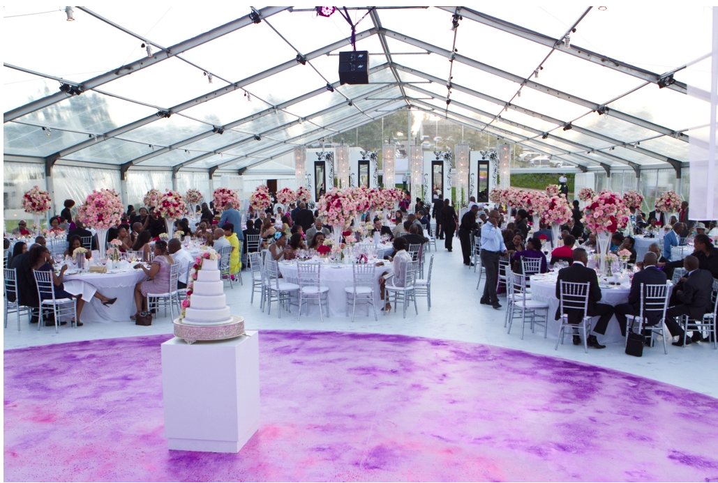 Pink themed opulent wedding reception