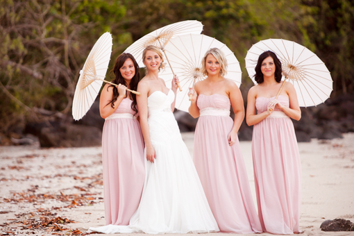 Pastel pink beach wedding