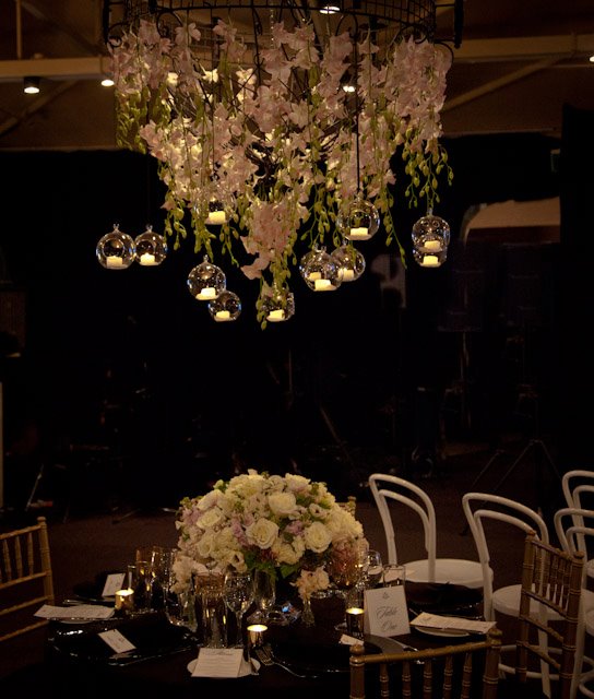 Wedding flower chandelier