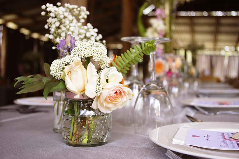 Flowers In Bottles Jars Diy Wedding Modern Wedding