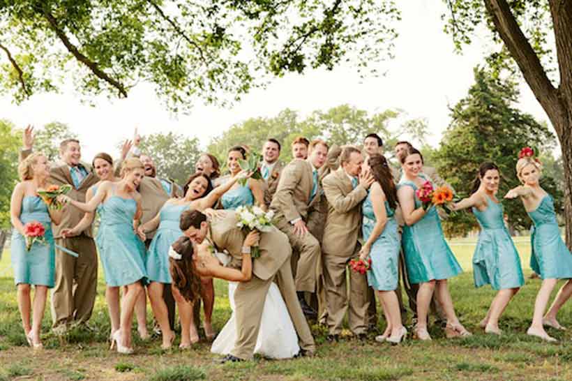 Large bridal party Large bridal party