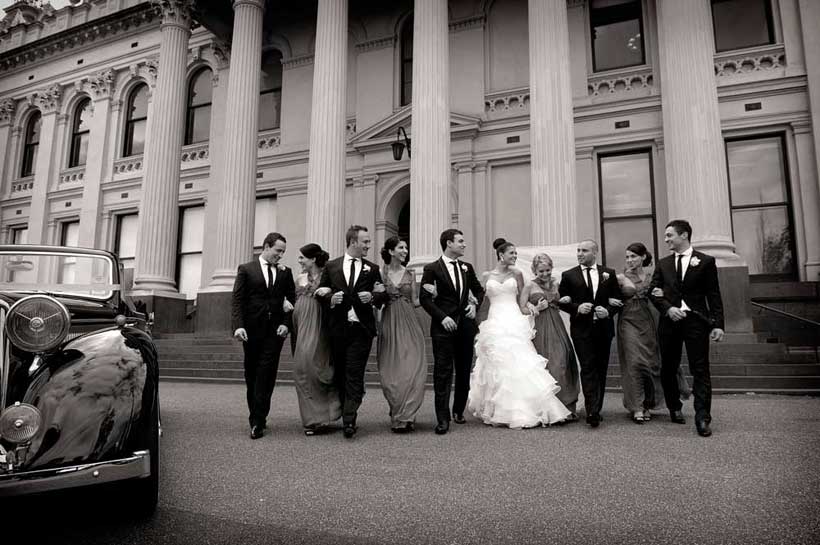 Large bridal party Large bridal party