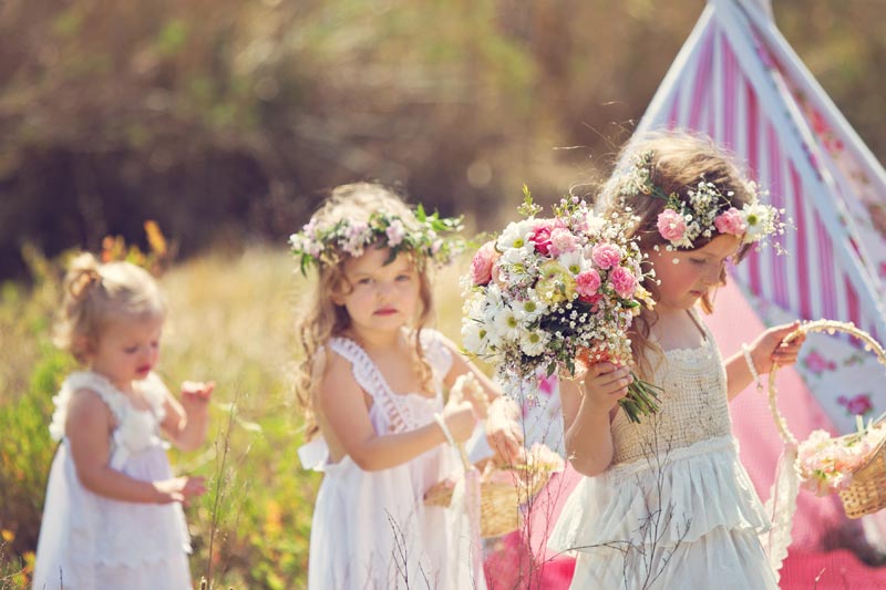 Flower Girls with floral garlands