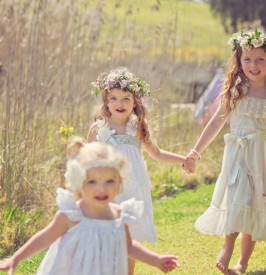 Flower girls for a garden wedding