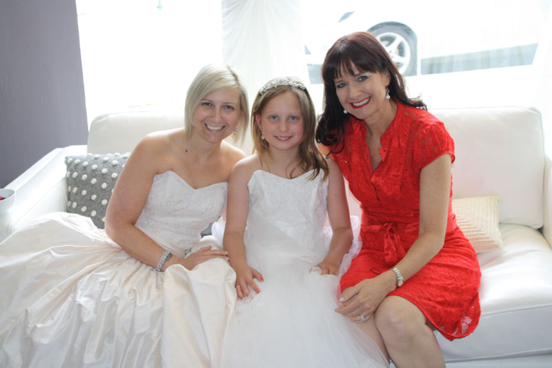 Natalie with daughter Emily and Modern Wedding Editor Victoria Black