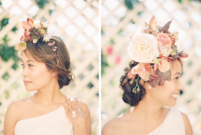 Wedding hair with flowers - Jen Huang Photography