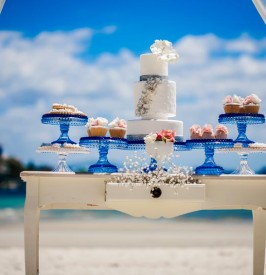 Dessert bar in a glitter theme wedding