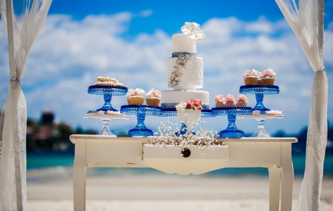 Dessert bar in a glitter theme wedding