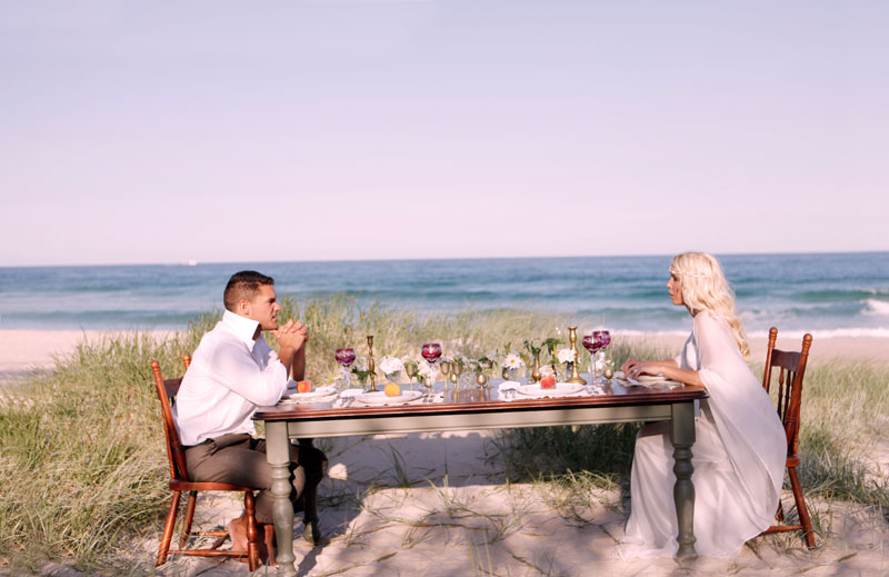 Beach Wedding table setting