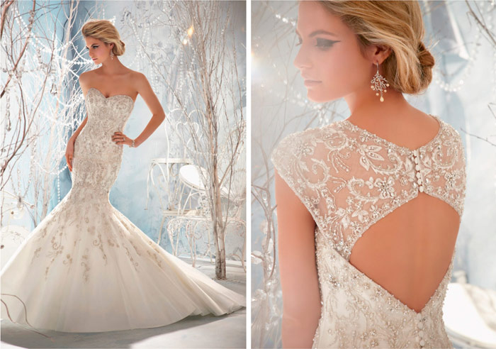 Mori-Lee-Bridal-2014-Wedding-Gown-Collection-Style-1963-Elaborately-Beaded-Embroidery-on-Net-with-delicate-lace-back-Style-1963-front-and-back