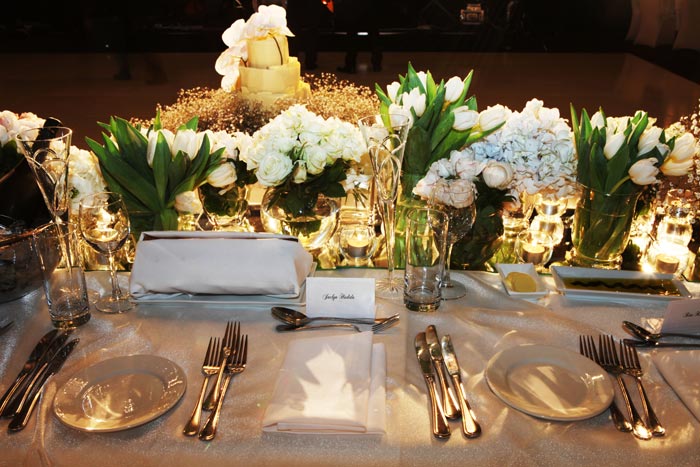 Wedding table flowers styled by Anthony Del Col