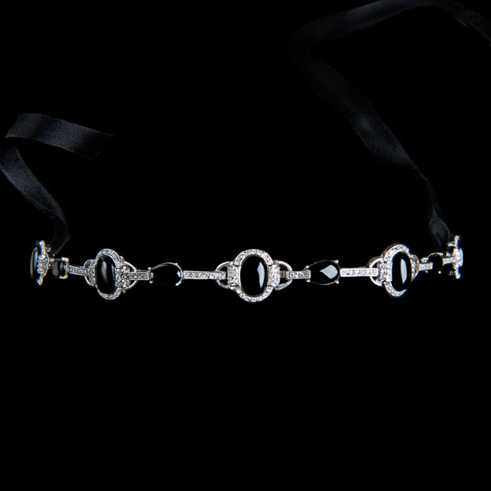 Stephanie Browne Wedding Accessories - ArtDecoAlice-in-onyx-Head-Band