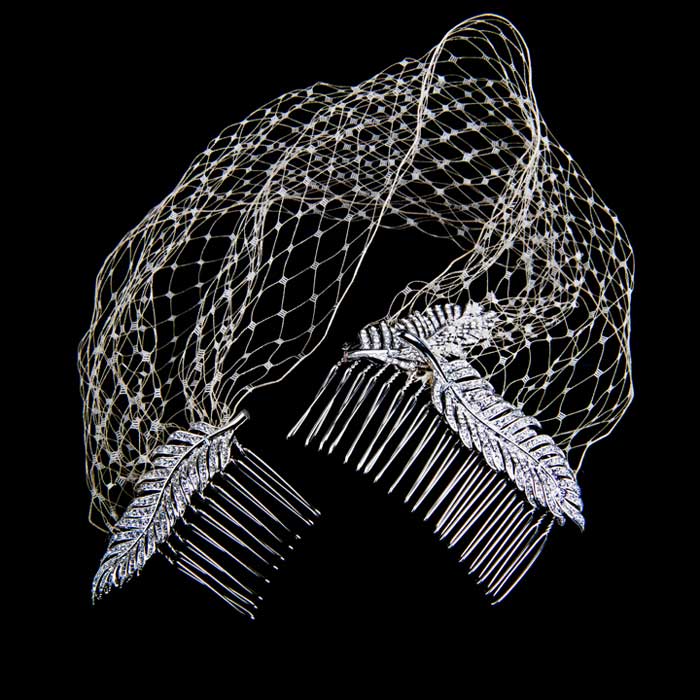 Stephanie Browne Wedding Accessories - Ebony-Fascinator