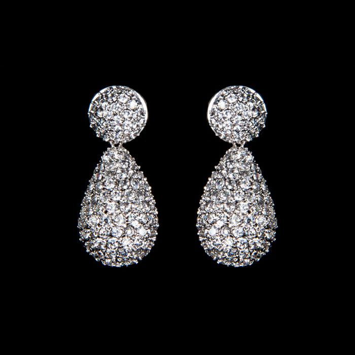 Stephanie Browne Wedding Accessories - Sorrento-Earrings-Black-Diamond